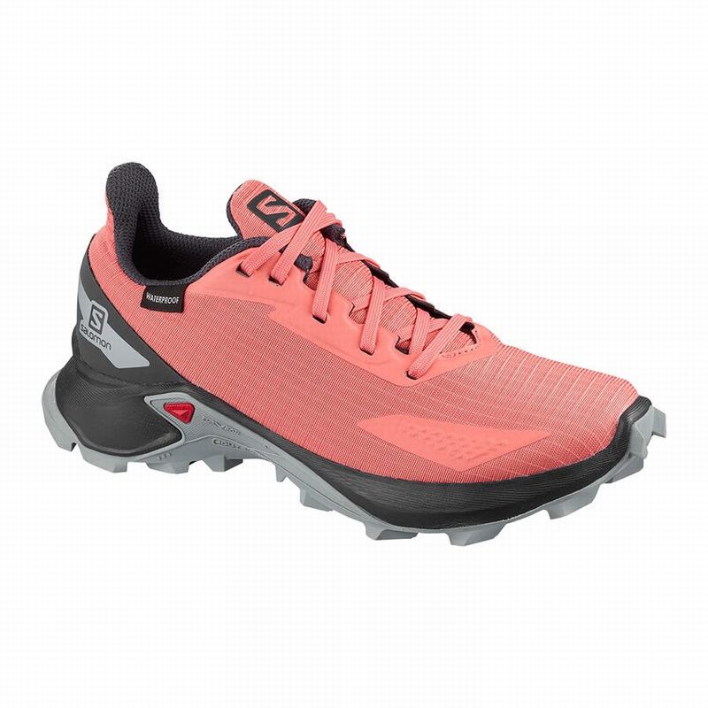 Salomon Israel ALPHACROSS BLAST CLIMASALOMON™ WATERPROOF - Kids Trail Running Shoes - Coral (BIGD-57